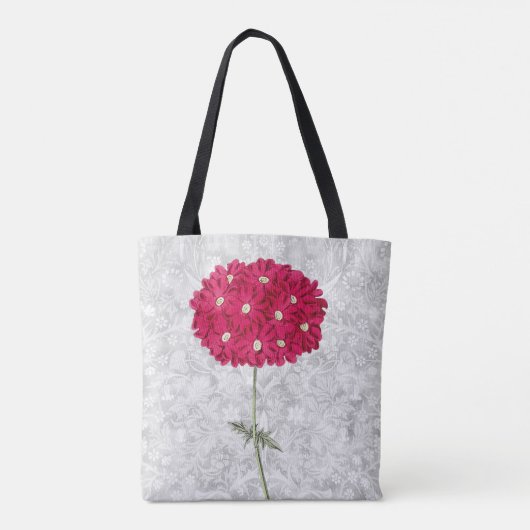  Stijlmagenta Hydrangea Bloemventilator Canvas tas (Achterkant)