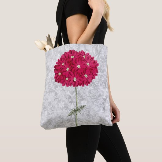 Stijlmagenta Hydrangea Bloemventilator Canvas tas (Dichtbij)