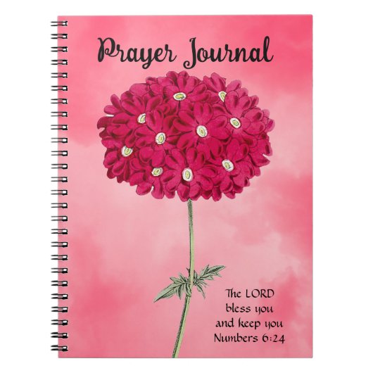 stijlmagenta Hydrangea Prayer Journal Notitieboek (Voorkant)