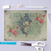 stijlmasker, bloemen, tijd thee tissuepapier (Craft)