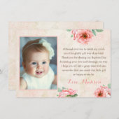  stijlmeisje Baptism Hartelijk dank, foto Bedankkaart (Voorkant / Achterkant)