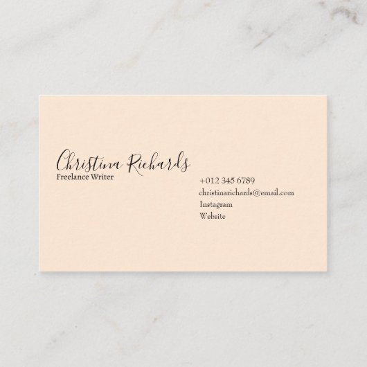 Stijlminimalistisch Visitekaartje (Achterkant)