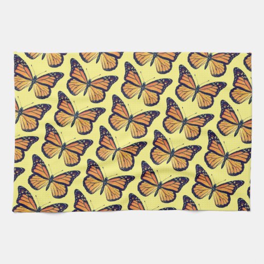 -Stijlmonboogvlinder Gele keuken Theedoek (Horizontaal)