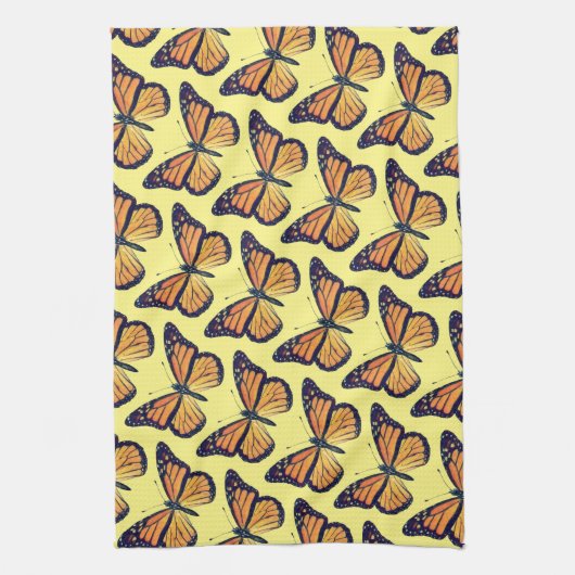 -Stijlmonboogvlinder Gele keuken Theedoek (Verticaal)