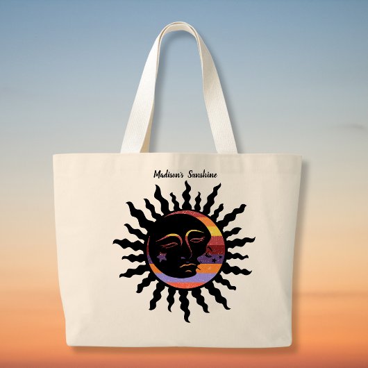 Stijlmoonliefhebbende regenboog Tote Bag