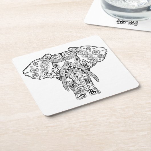 Stijlolifant Kartonnen Onderzetters (Schuin)