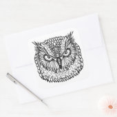 Stijlpalend hoofd vierkante sticker (Envelop)