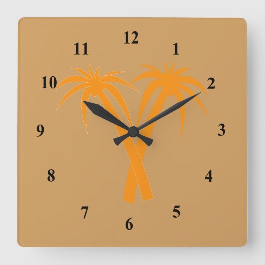 Stijlpalmen in woestijn vierkante klok (Voorkant)