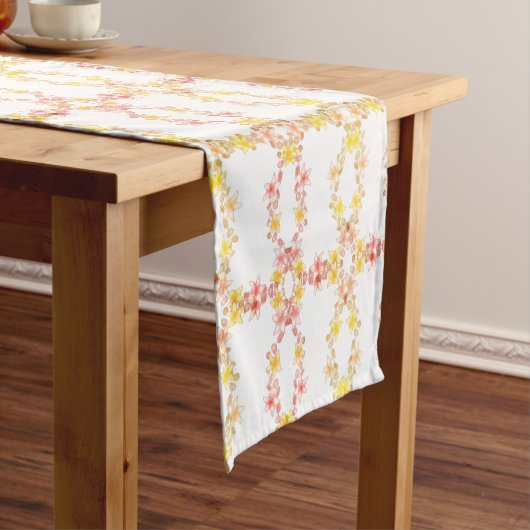  stijlpap roze Floral Table Runner Korte Tafelloper (Voorbeeld)