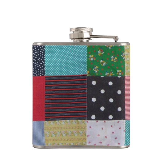 stijlpatchwork-constructieontwerp kleurrijk heupfles (Achterkant)