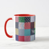 stijlpatchwork-constructieontwerp kleurrijk mok (Links)