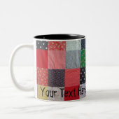 stijlpatchwork-constructieontwerp kleurrijk tweekleurige koffiemok (Links)
