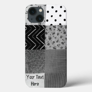  stijlpatchwork ontwerp zwart wit Case-Mate iPhone case