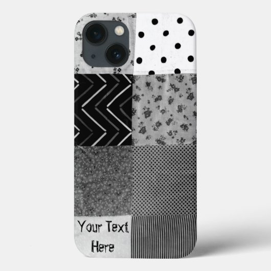  stijlpatchwork ontwerp zwart wit Case-Mate iPhone case (Achterkant)