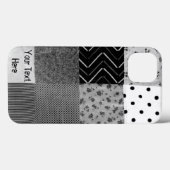  stijlpatchwork ontwerp zwart wit Case-Mate iPhone case (Achterkant (horizontaal))