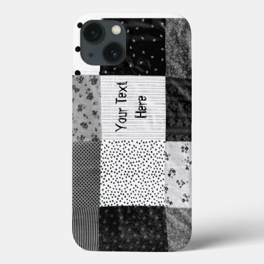 stijlpatchwork ontwerp zwart wit Case-Mate iPhone case (Achterkant)