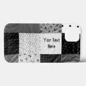 stijlpatchwork ontwerp zwart wit Case-Mate iPhone case (Achterkant (horizontaal))