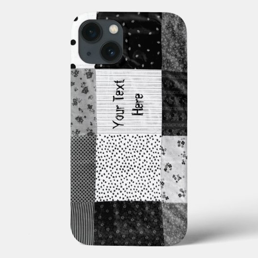 stijlpatchwork ontwerp zwart wit Case-Mate iPhone case (Achterkant)