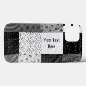 stijlpatchwork ontwerp zwart wit Case-Mate iPhone case (Achterkant (horizontaal))