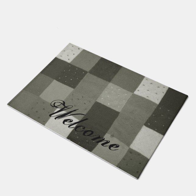  stijlpatchwork ontwerp zwart wit deurmat (Schuin)