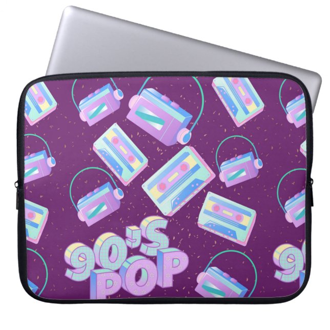Stijlpatroon van 90 s pop 90 s laptop sleeve (Voorkant)