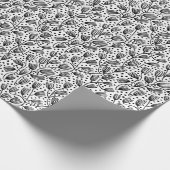 Stijlpatroon van de barstdoek - Zwart op wit Cadeaupapier (Hoek)