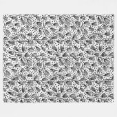 Stijlpatroon van de barstdoek - Zwart op wit Fleece Deken (Voorkant (Horizontaal))
