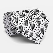 Stijlpatroon van de barstdoek - Zwart op wit Stropdas (Opgerold)