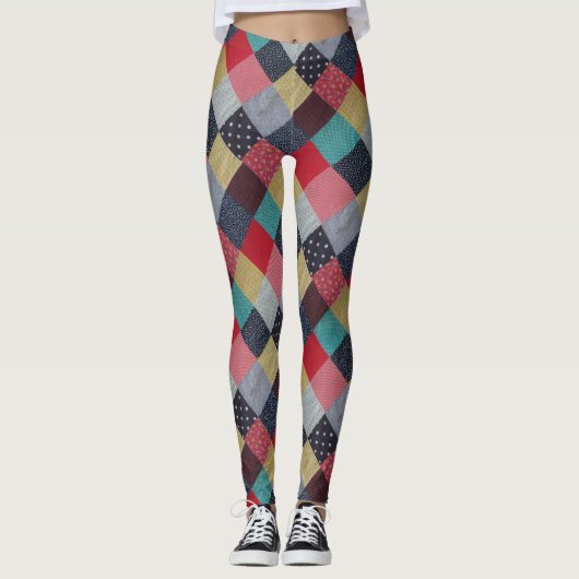 stijlpatroon van kleurrijk lucifer leggings (Voorkant)