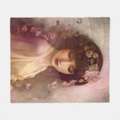  stijlportret van mooie Florale vrouw Fleece Deken (Voorkant (Horizontaal))