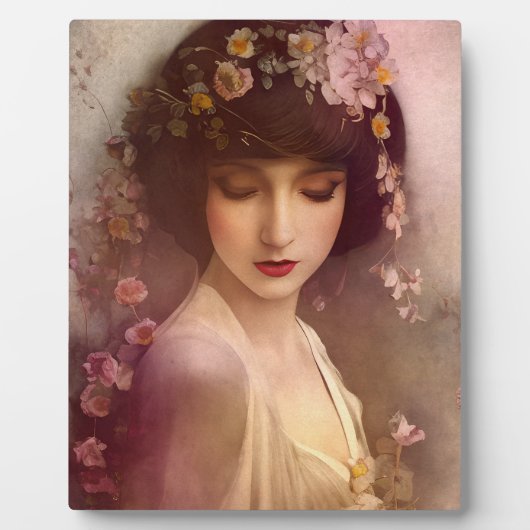  stijlportret van mooie Florale vrouw Fotoplaat (Voorkant)