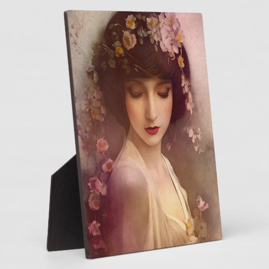  stijlportret van mooie Florale vrouw Fotoplaat (Zijkant)