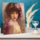  stijlportret van mooie Florale vrouw Fotoplaat (Zijkant)