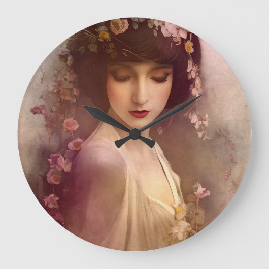  stijlportret van mooie Florale vrouw Grote Klok (Voorkant)