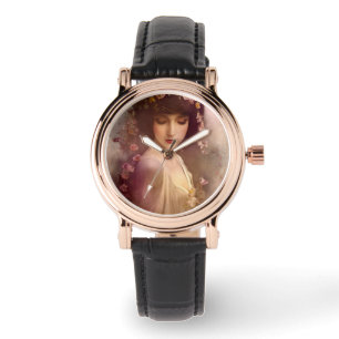 stijlportret van mooie Florale vrouw Horloge