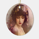 stijlportret van mooie Florale vrouw Keramisch Ornament (Links)