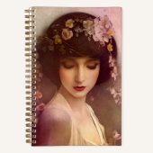  stijlportret van mooie Florale vrouw Notitieboek (Voorkant)