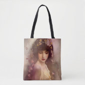  stijlportret van mooie Florale vrouw Tote Bag (Voorkant)