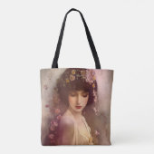  stijlportret van mooie Florale vrouw Tote Bag (Achterkant)
