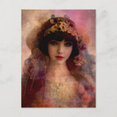  stijlportret van mooie vrouw in roze briefkaart (Voorkant)