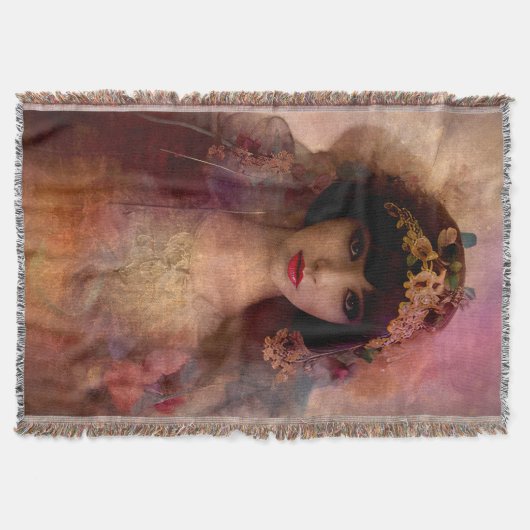  stijlportret van mooie vrouw in roze deken (Voorkant)