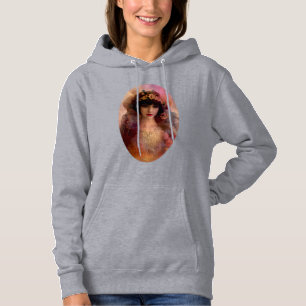  stijlportret van mooie vrouw in roze hoodie