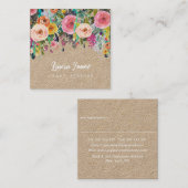 Stijlprofiel van het gekleurde Floral Kraft Square Afsprakenkaartje (Voorkant / Achterkant)