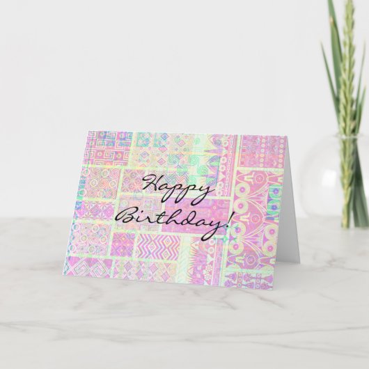  stijlquilt Block Generic Birthday Kaart (Voorkant)