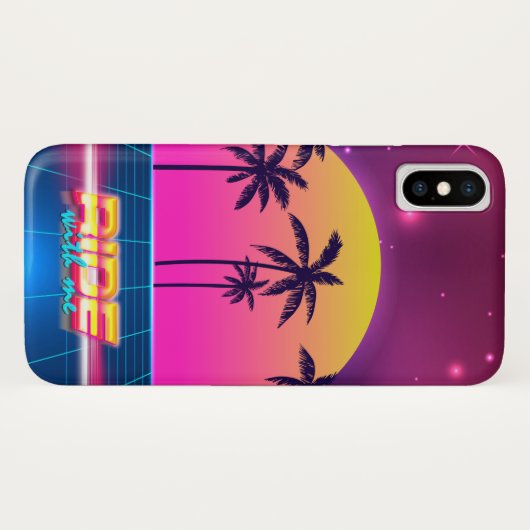 Stijlretro Futuristische iPhone-draagtas van 80's  Case-Mate iPhone Case (Achterkant (horizontaal))