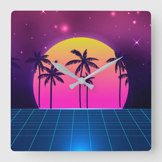 Stijlretro Futuristische wandklok van 80 (Voorkant)