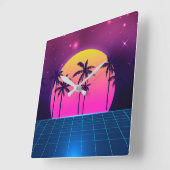 Stijlretro Futuristische wandklok van 80 (Hoek)