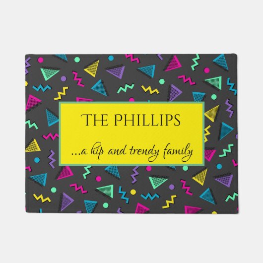 Stijlretro van Hip en Trendy 80s Welkom Deurmat (Voorkant)