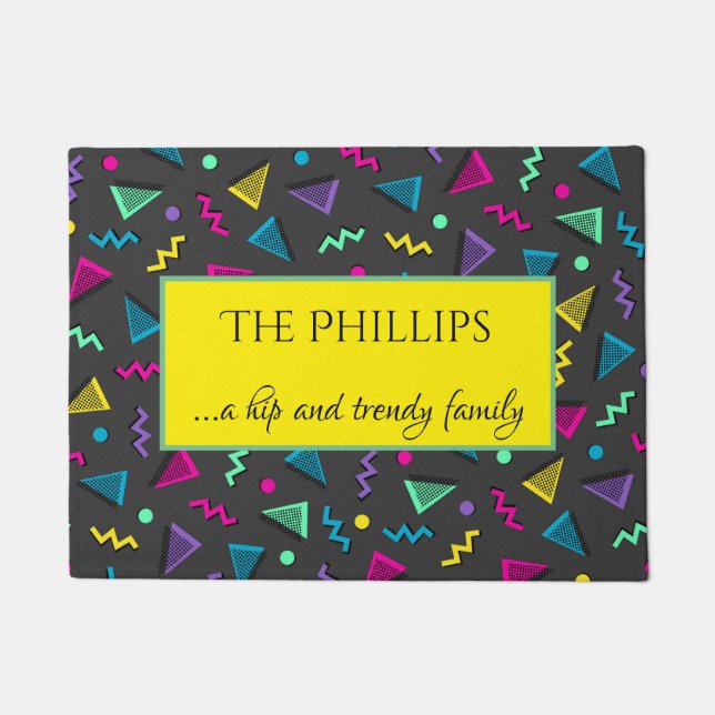 Stijlretro van Hip en Trendy 80s Welkom Deurmat (Voorkant)