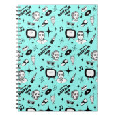 Stijlretro van zwarte, witte en Blauwgroen vezels Notitieboek (Voorkant)